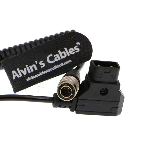 Alvin's Cables Sound Devices ZAXCOM Coiled Power Cable D Tap to 4 Pin Hirose Male