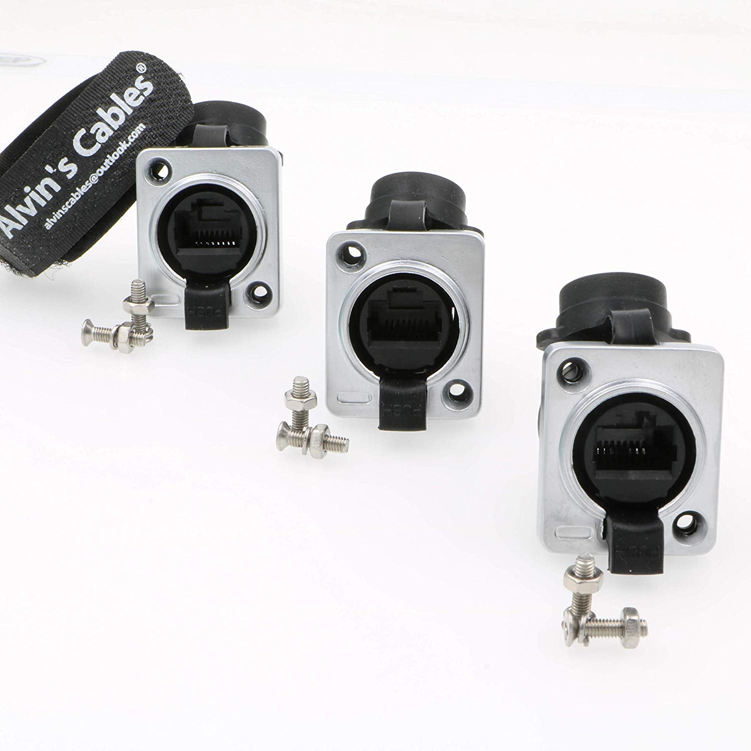 Alvin&#39;s Cables 3 Pcs RJ45 Waterproof Coupler Socket Connector IP65 Ethernet Panel Mount RJ45 Connector