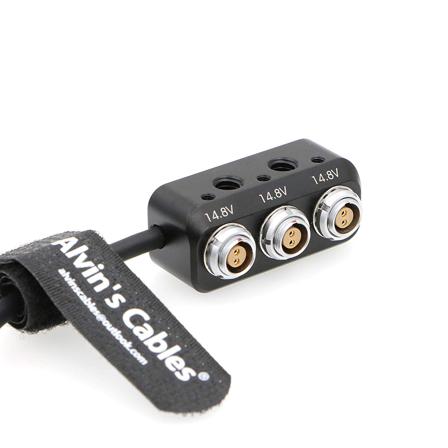 Alvin's Cables 1 to 3 Mini Power Splitter Box Cable 2 Pin Male to 3 2 Pin Female Box for ARRI RED Cameras Teradek