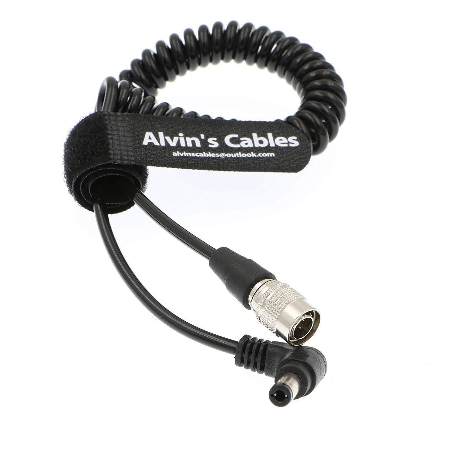 Alvin's Cables Hirose 4 Pin Male to Right Angle DC Jack Power Cable for Sound Devices 633/644/688 Zoom F8 Blackmagic Cinema Camera 4K