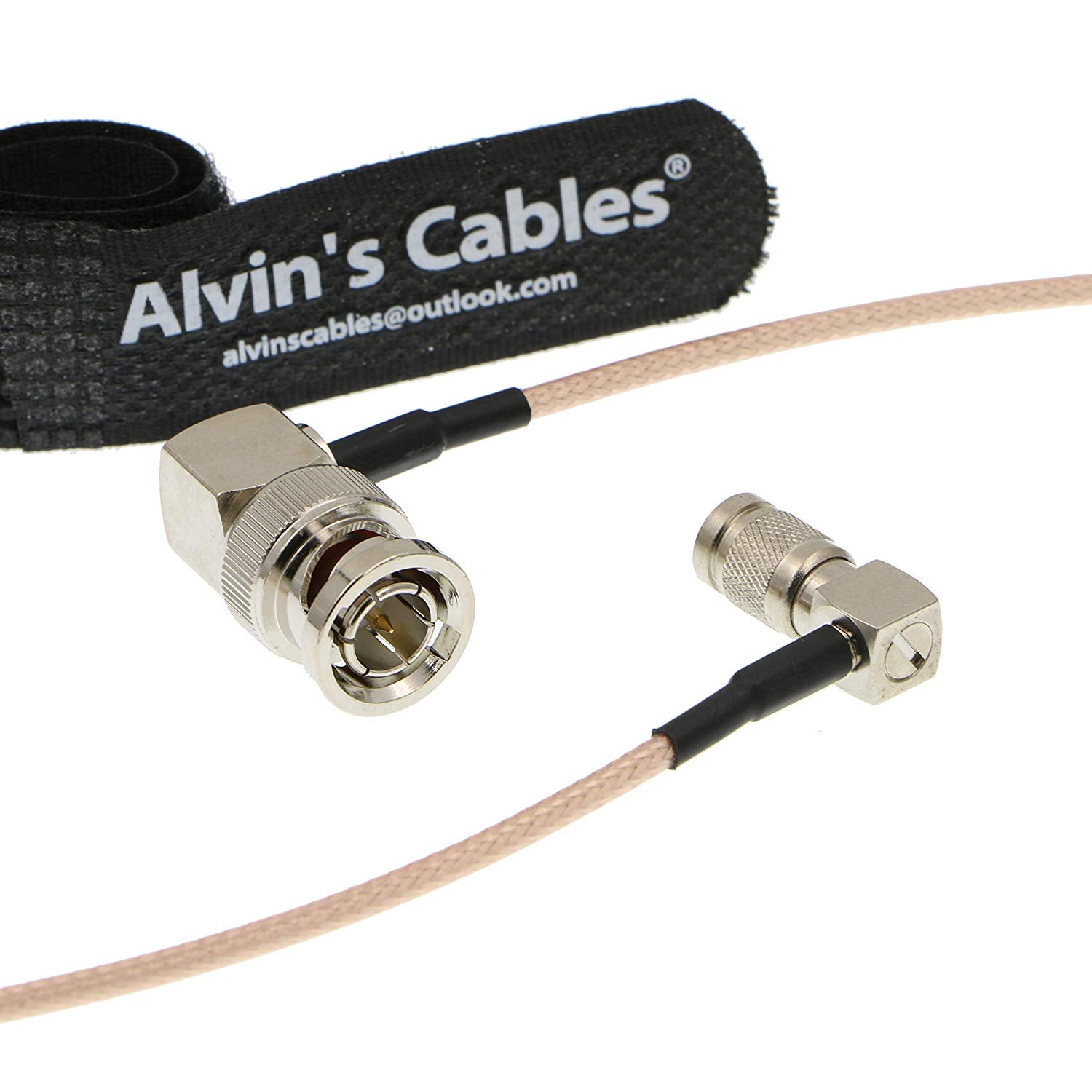 Alvin's Cables Blackmagic DIN 1.0 2.3 Mini BNC rechtwinklig zu BNC Stecker rechtwinklig 75 Ohm RG179 HD SDI Kabel
