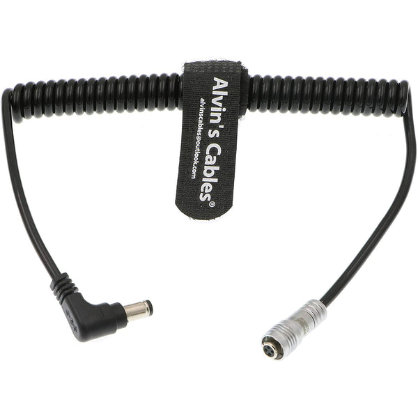 Alvin's Cables PORTKEYS BM5 BM7 Monitor-Stromkabel 4-polige Buchse auf DC-Stecker rechtwinkliges Spiralkabel