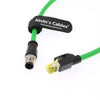 Alvin's Cables M12 4 Pin to RJ45 Industrial Ethernet Cable 4 Position D Coded Network Cord CAT5 Shielded Cable 1M