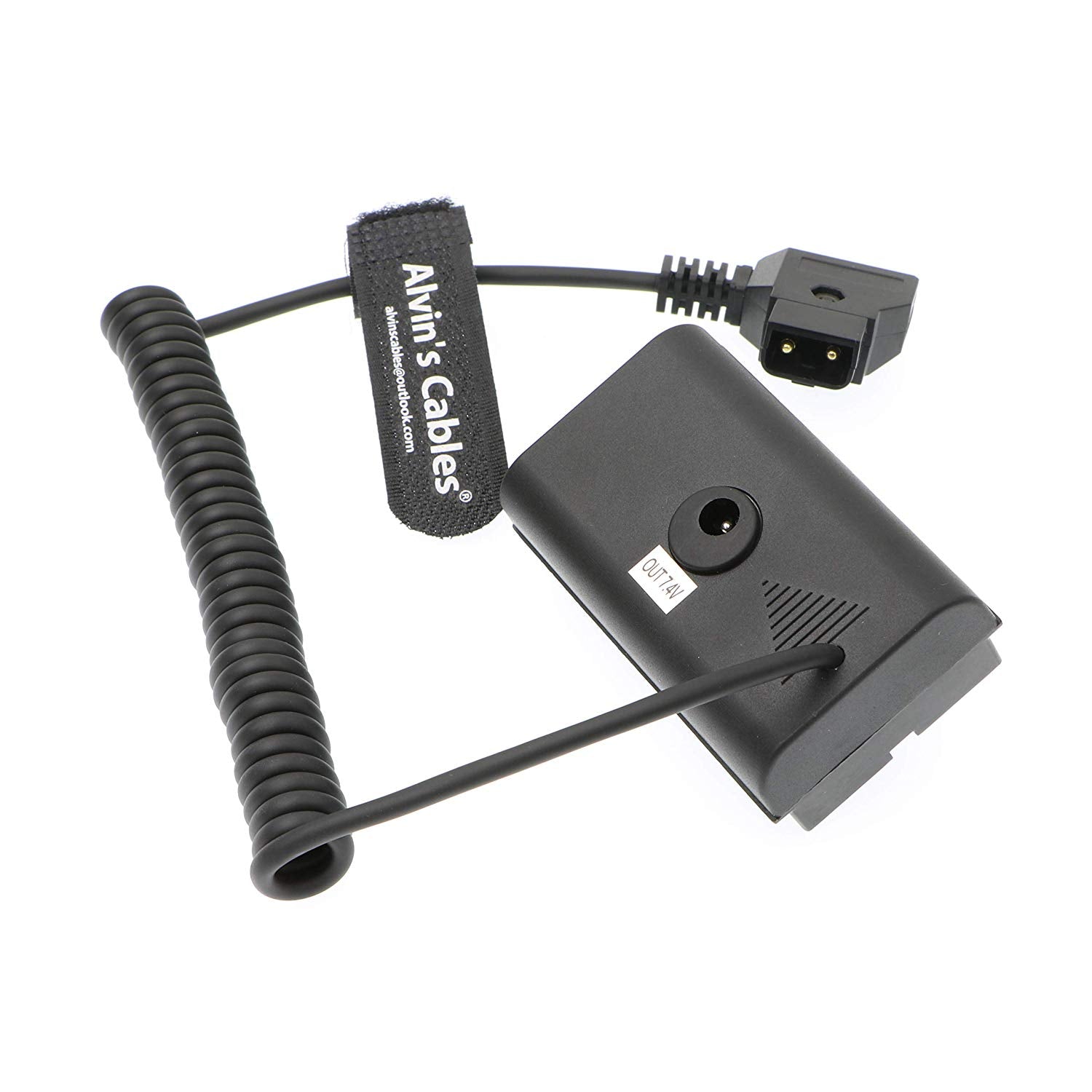Alvin's Cables NP F550 Dummy Battery to D Tap Coiled Power Cable for Sony NP F570 NP F970 Monitor