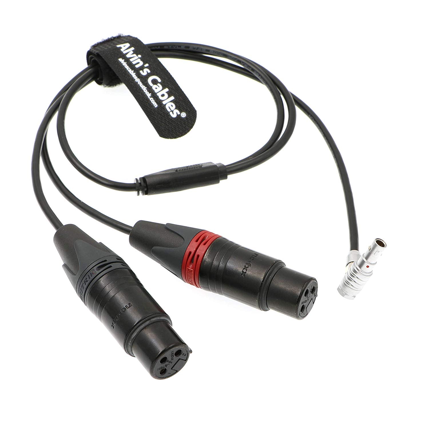 Alvin's Cables Zwei XLR 3-polige Buchse auf 5-poligen Stecker, rechtwinkliges Audioeingangskabel für Arri Alexa Mini