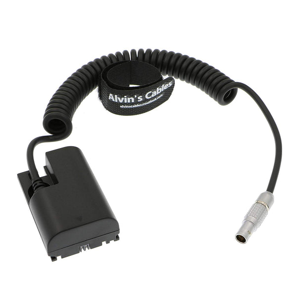 Alvin's Cables LP E6 Dummy Battery to 2 Pin Male Power Coiled Cable for SmallHD Monitor Canon 5D