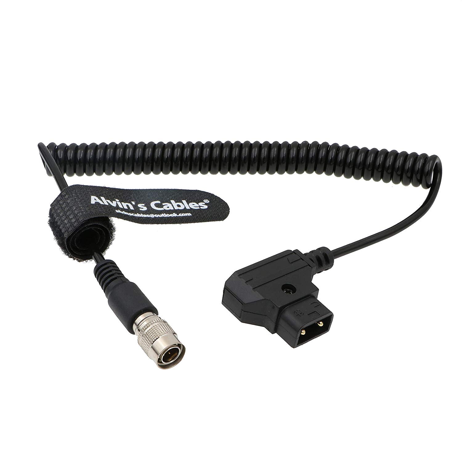 Alvin&#39;s Cables Sound Devices ZAXCOM Coiled Power Cable D Tap to 4 Pin Hirose Male