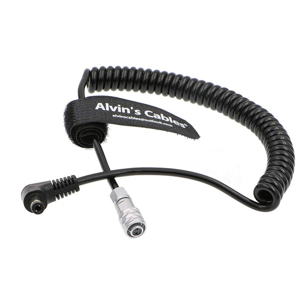 Alvin's Cables Power Cable for BMPCC4K BMPCC 4K Blackmagic Pocket Cinema Camera 4K WEIPU 2 Pin Female to DC Right Angle Coiled Cable
