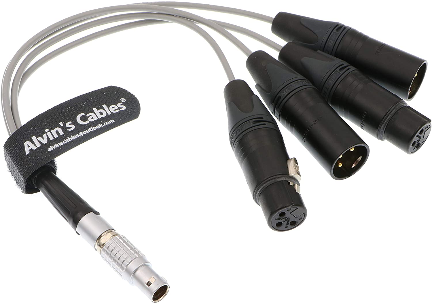 Alvin&#39;s Cables Breakout Audio Input Output Cable for Atomos Shogun Monitor Recorder 10 Pin Male to 4 XLR 3 Pin