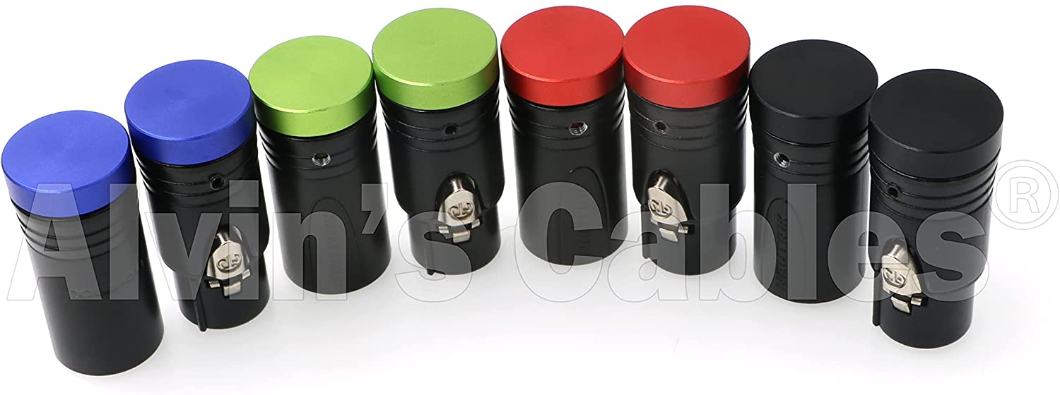 Low-Profile XLR 3 Pin Male Connector Original Plug for Audio Devices Alvin’s Cables Blue/Red/Green/Black