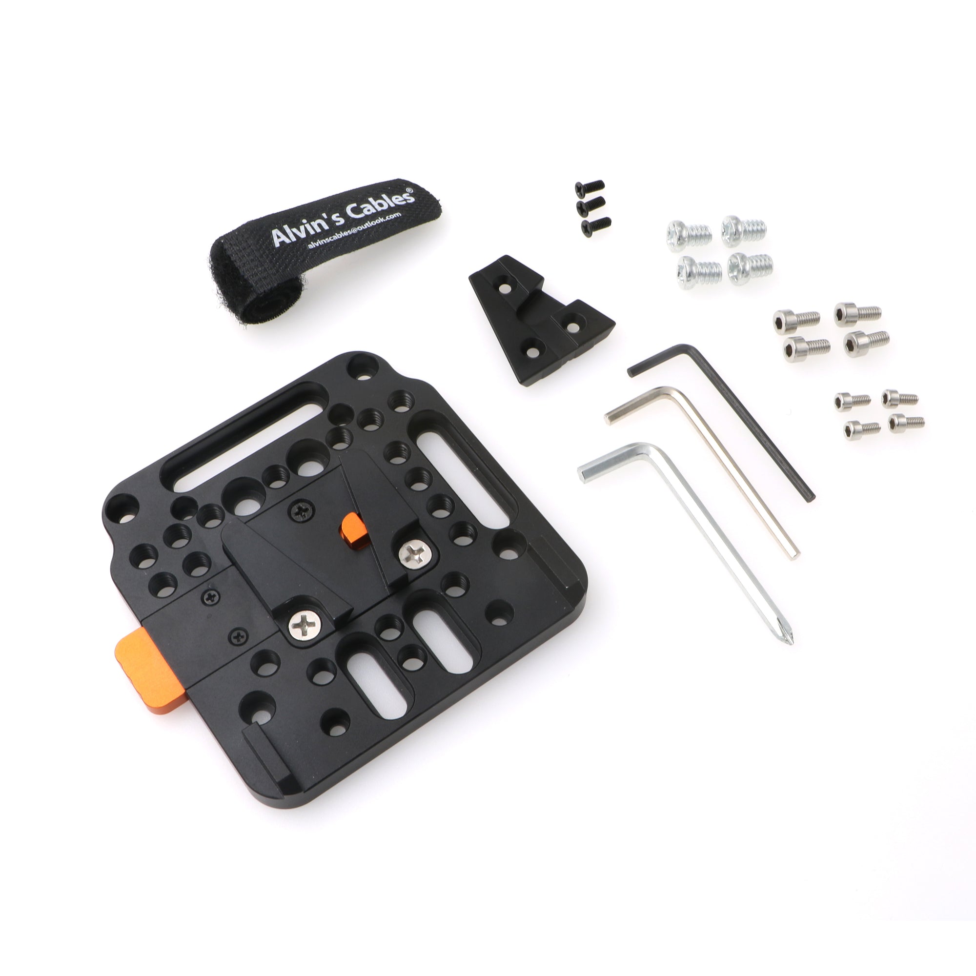 V-Lock Assembly-Kit with Female-V-Dock Male-V-Lock Quick-Release-Plate for V-Mount-Battery Alvin’s Cables