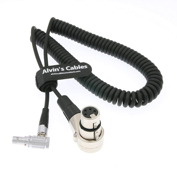 Alvin’s Cables XLR 4pin to Right Angle 0B 2pin Power Spring Cable for ARRI Alexa Camera Monitor