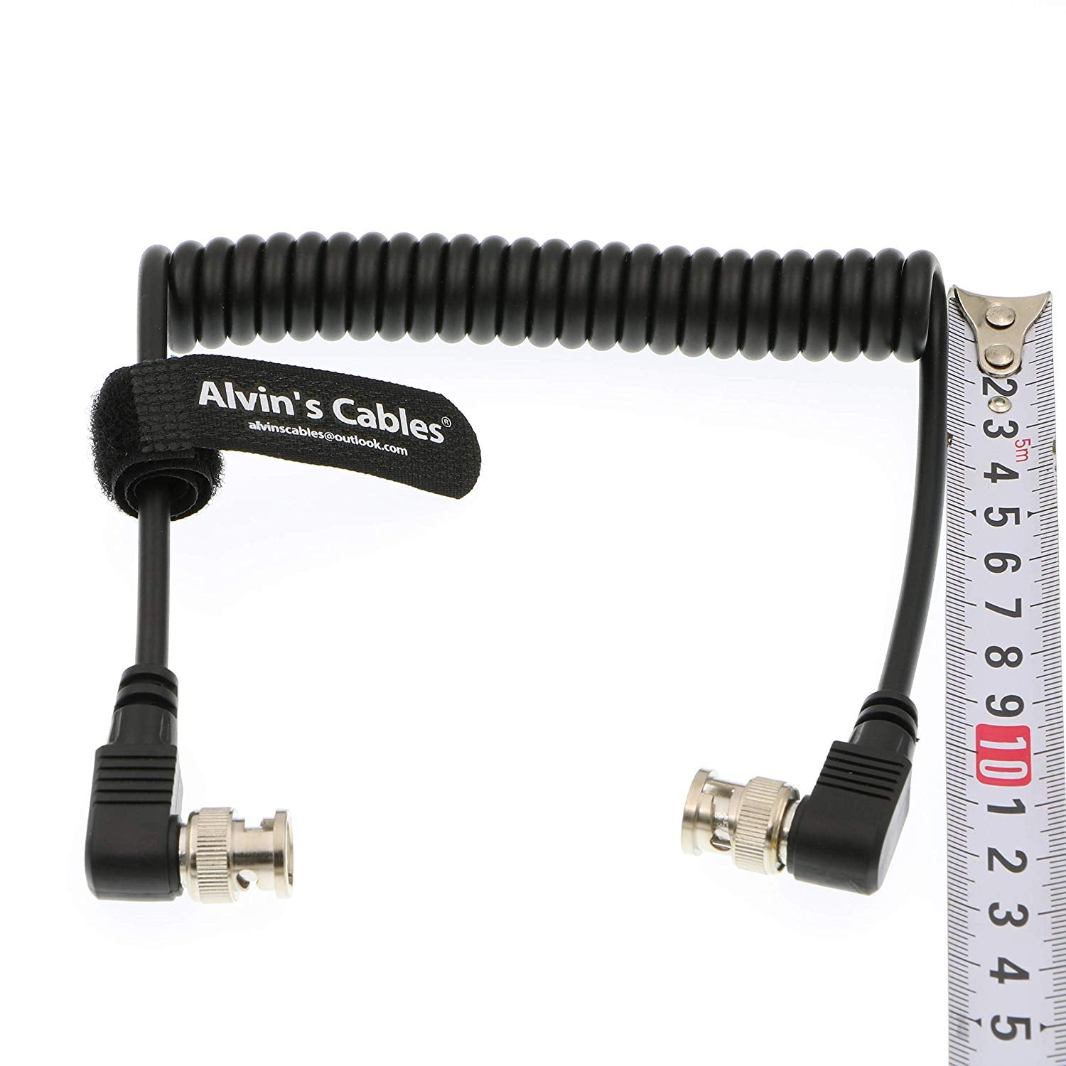 Alvin's Cables HD SDI Coiled Cable Right Angle BNC to Right Angle BNC