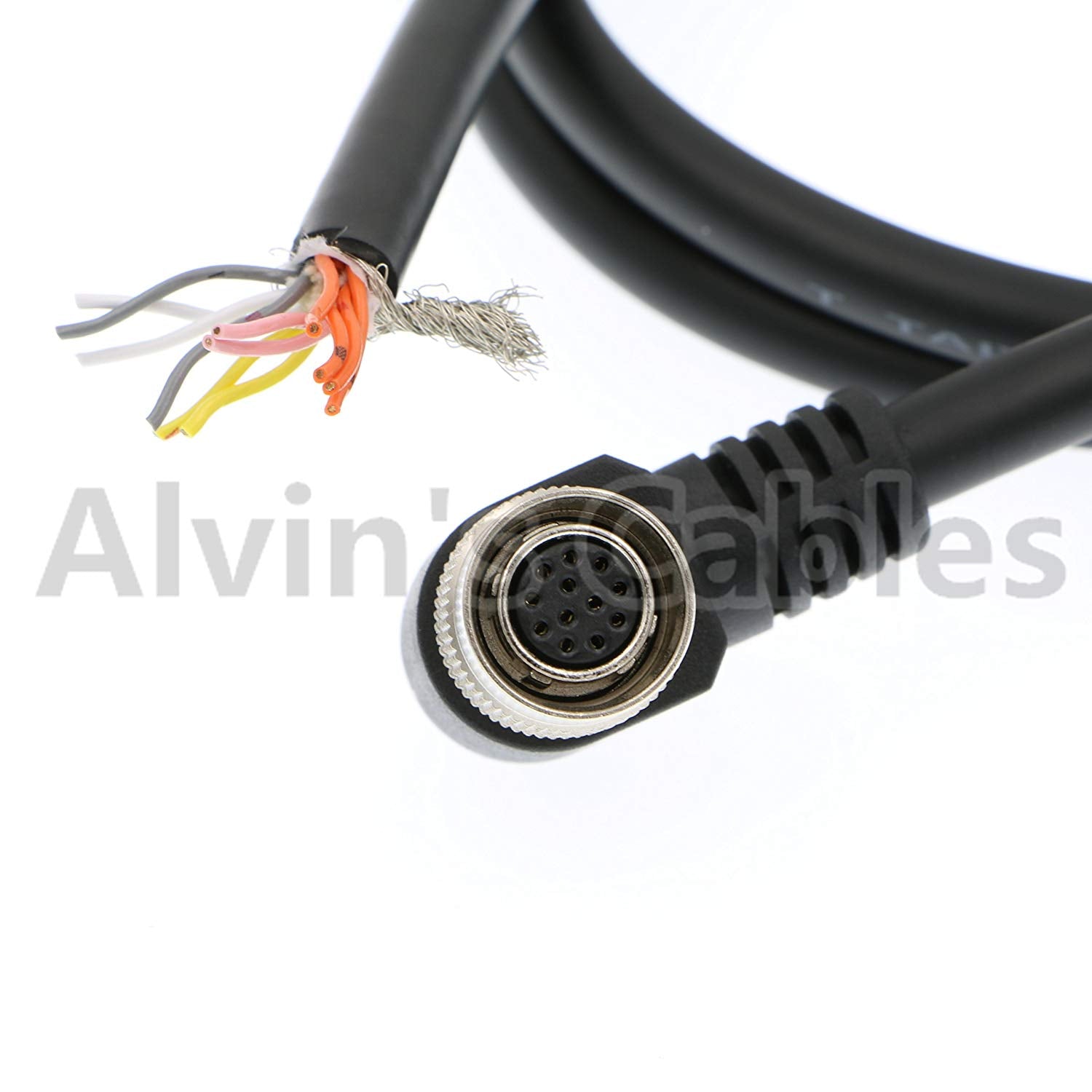 Alvin's Cables 12 Pin Hirose Female Right Angle to Open End Shield Cable for Sony Basler Cameras