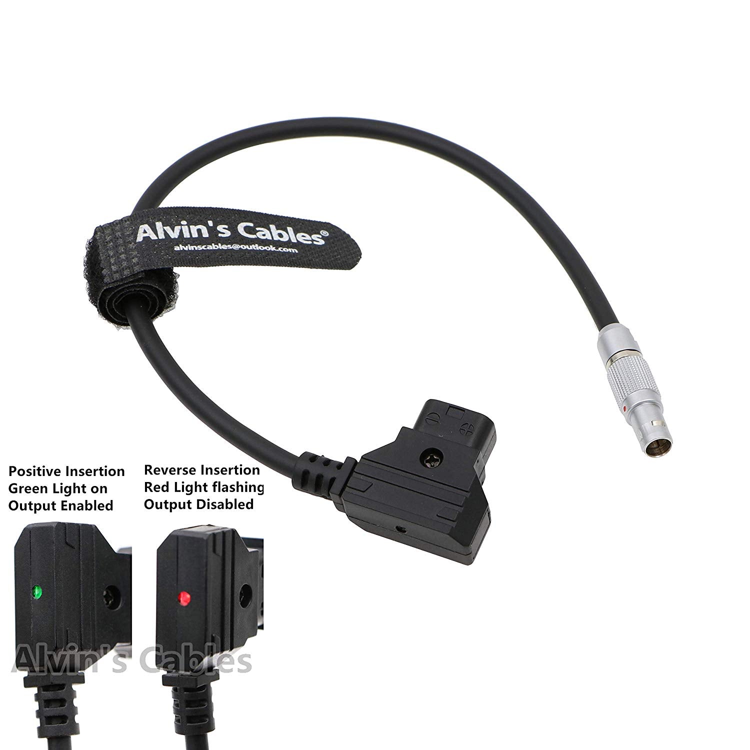 Alvin&#39;s Cables Z CAM E2 S6 F6 Blackmagic Pyxis 6K Teradek Power Cable AlvinTap Protective DTap to 2 Pin Male