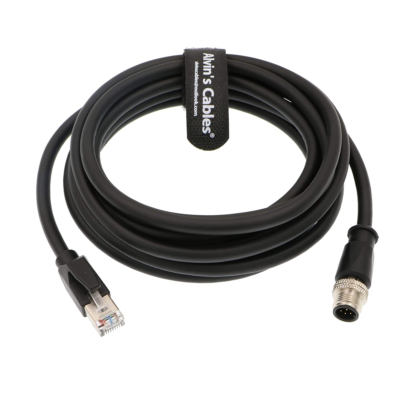 Ryb Cable Code Alvin's Cables M12 8 Pin Male A Code to RJ45 Ethernet Cable for Cogne