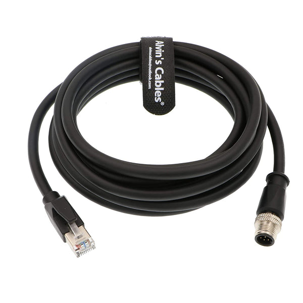 Alvin's Cables M12 8 Pin Male A Code to RJ45 Ethernet Cable for Cognex 3M