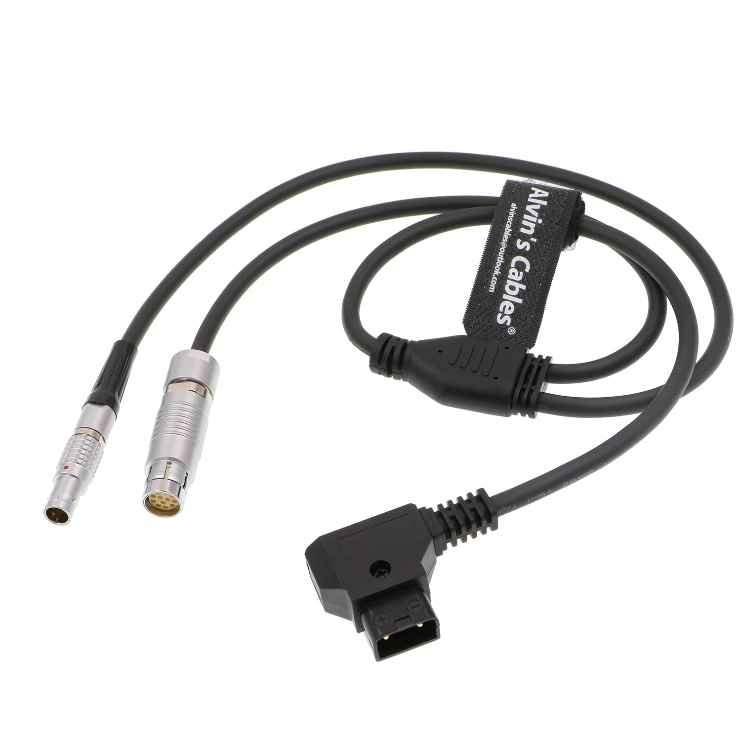 Alvin’s Cables Power Y Cable for Phantom 4k VEO 990 SmallHD D-tap to Fischer 12 Pin Female &amp; 2 Pin Male