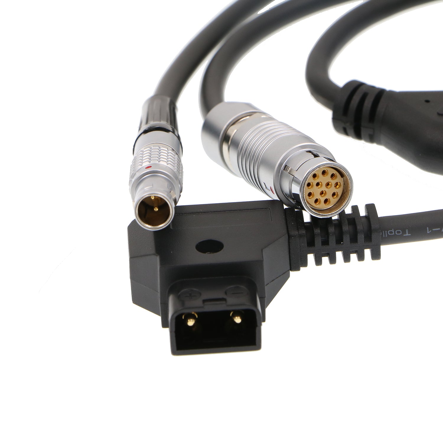 Alvin's Cables Y-Stromkabel für Phantom 4k VEO 990 SmallHD D-Tap auf Fischer 12-polige Buchse und 2-poliger Stecker