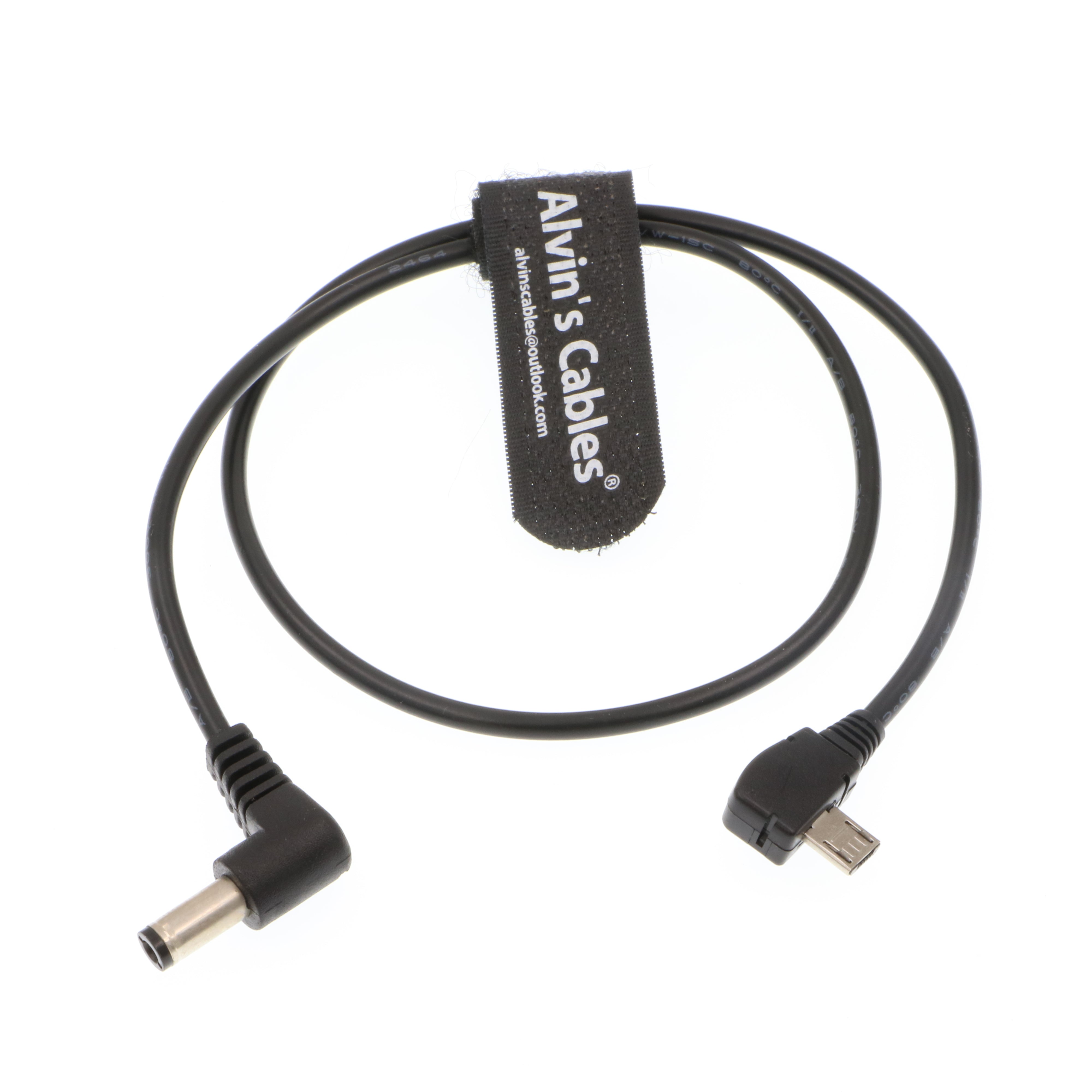 Alvin's Cables Micro USB Right Angle to 2.1 DC Barrel Motor Power Cable for Tilta Nucleus Nano