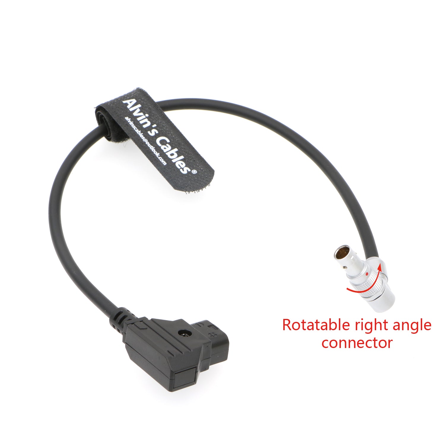 Alvin&#39;s Cables Rotatable Right Angle 2 Pin Z CAM E2 S6/F6 Power Cable Adjustable 90 Degrees 2 Pin Male to D-tap Cord