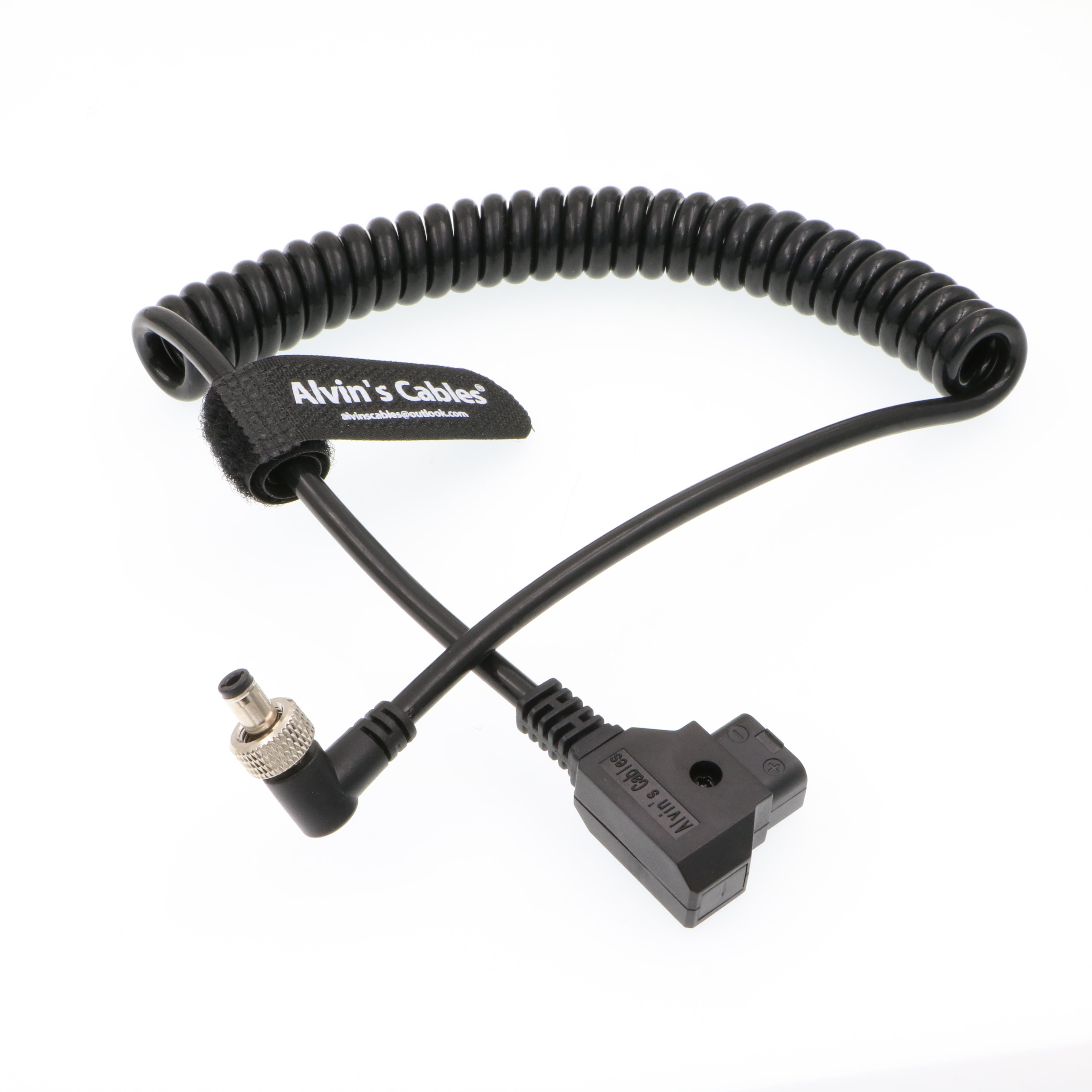 Alvin's Cables Atomos Monitor Coiled Power Cable Right Angle Locking DC 5.5 2.1 for Video Devices PIX-E7 PIX-E5 Touchscreen Display Hollyland Mars 400s