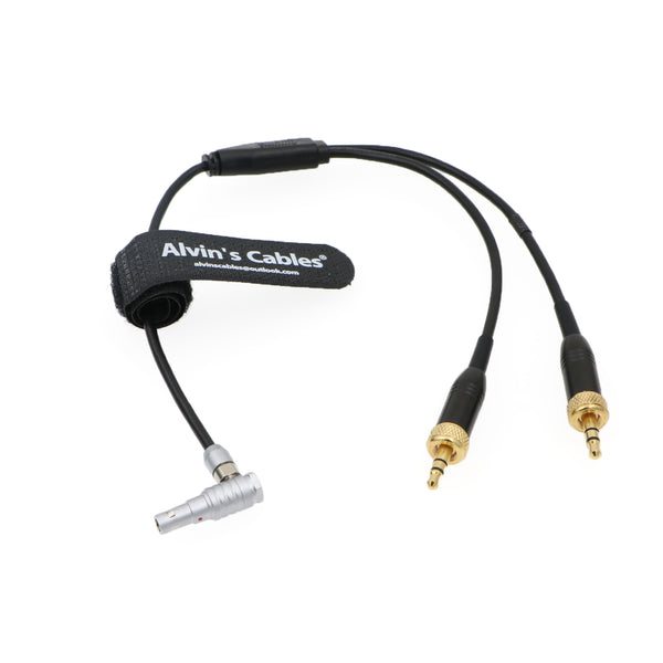 Alvin’s Cables Z Cam E2 Camera Right Angle 5 Pin 00 Male to Dual Lock 3.5 mm TRS Audio Cable for Sennheiser G3 Lavalier Receiver