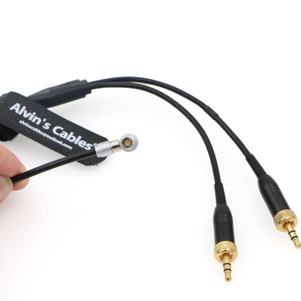 Alvin's Cables Z Cam E2 Kamera rechtwinklig 5 Pin 00 Stecker auf Dual Lock 3,5 mm TRS Audiokabel für Sennheiser G3 Lavalier Empfänger