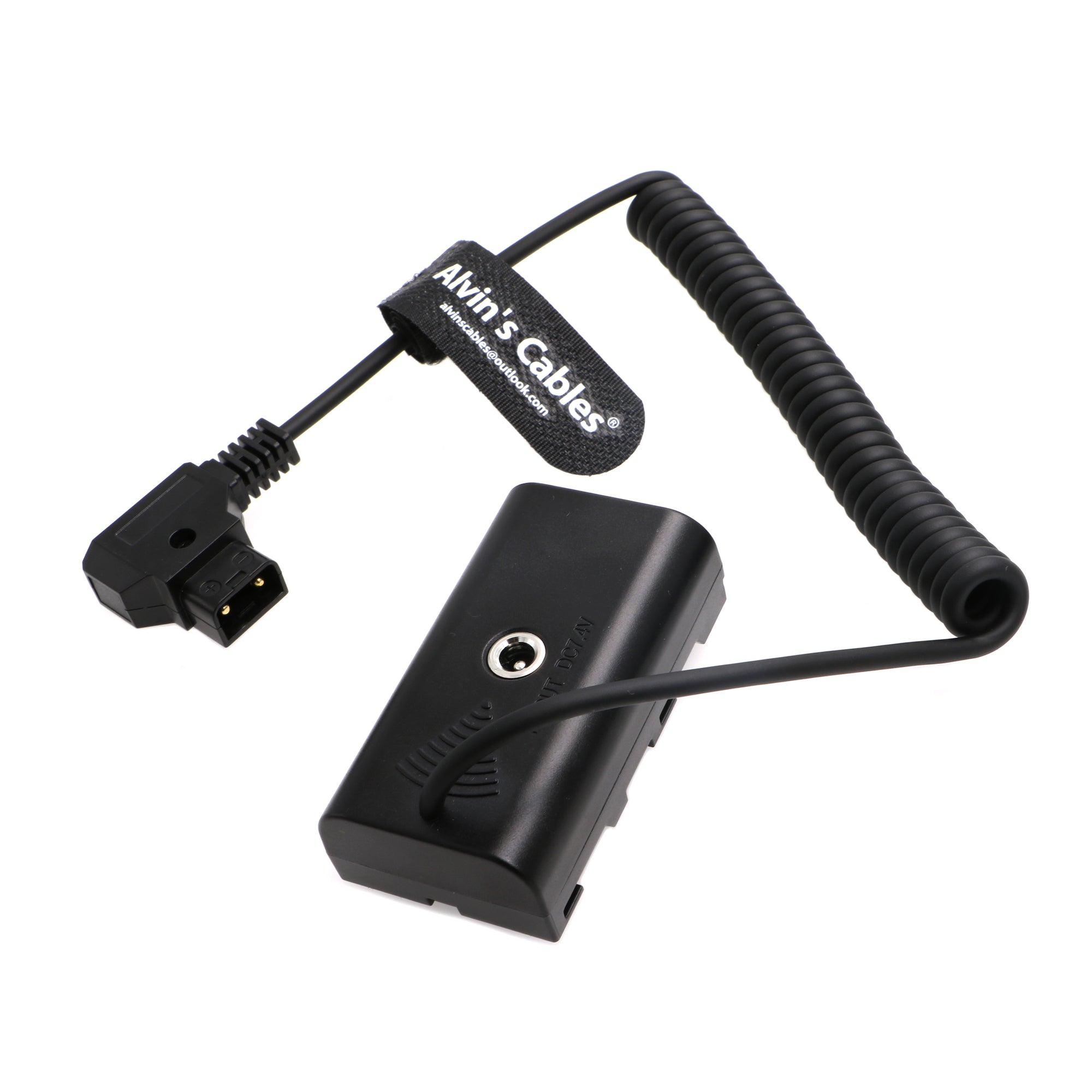 Alvin&#39;s Cables NP F550 Dummy Battery to D-Tap Coiled Power Cable for Sony NP F550|F570|F970 |Atomos Ninja V Monitor Upgraded