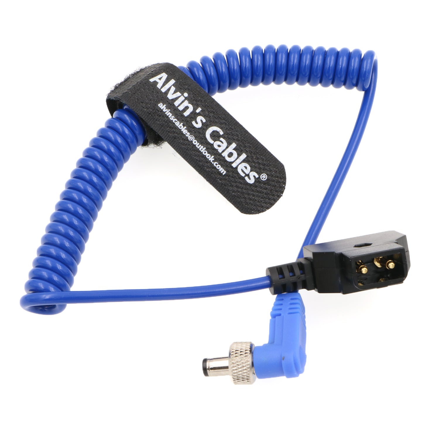 Alvin&#39;s Cables Locking DC 5.5 2.1 to D Tap Coiled Power Cable for Video Devices PIX-E7 PIX-E5 7 Touchscreen Display Blue CableHollyland Mars 400s
