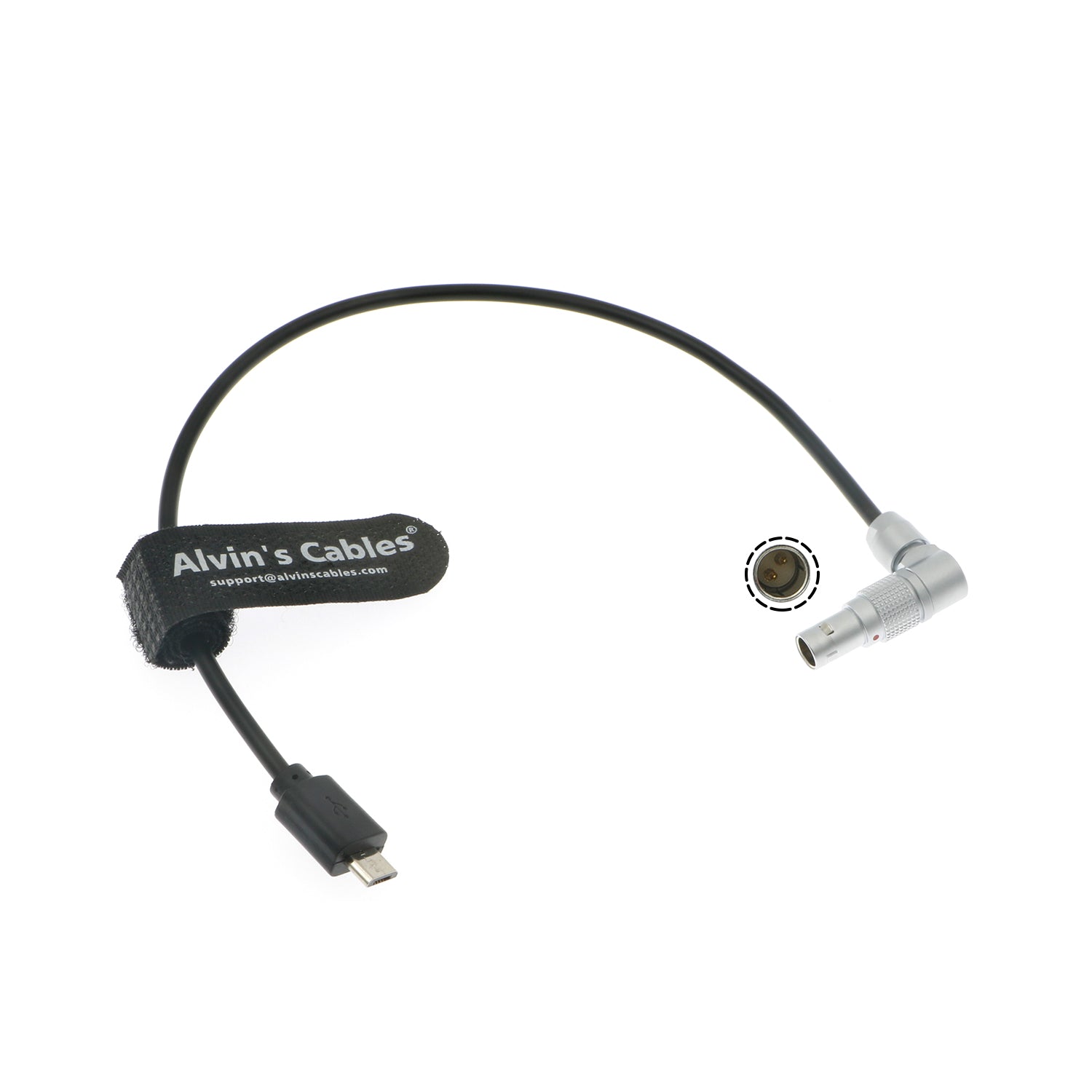 Alvin's Cables 2-poliger Stecker auf Micro-USB-Stromkabel für Z CAM E2 Flaggschiff zu Nucleus Nano Geflechtdraht