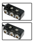 Alvin's Cables 1 to 3 Power Splitter Box Rotatable Right Angle 2 Pin Male to 3×2 Pin Female Splitter Cable for ARRI RED Cameras Teradek with Adjustable Screw