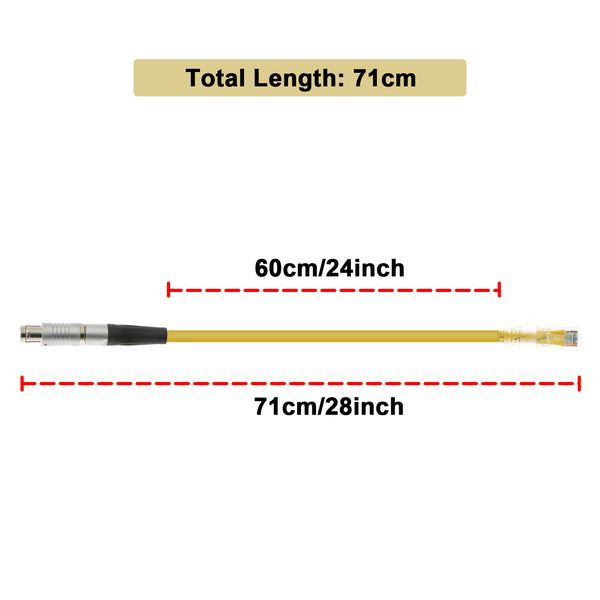 Alvin's Cables Ethernet-Kabel für Phantom VEO-S| UHS| T-SERIE| v2640 ONYX| Flex4K Kamera Fischer 8 Pin auf RJ45 Kabel 71cm|28inch