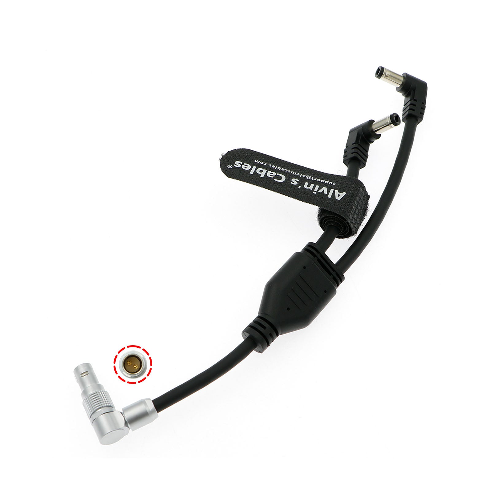 Alvin's Cables Rotatable 2-Pin Male to Dual Right-Angle DC Male Power ...