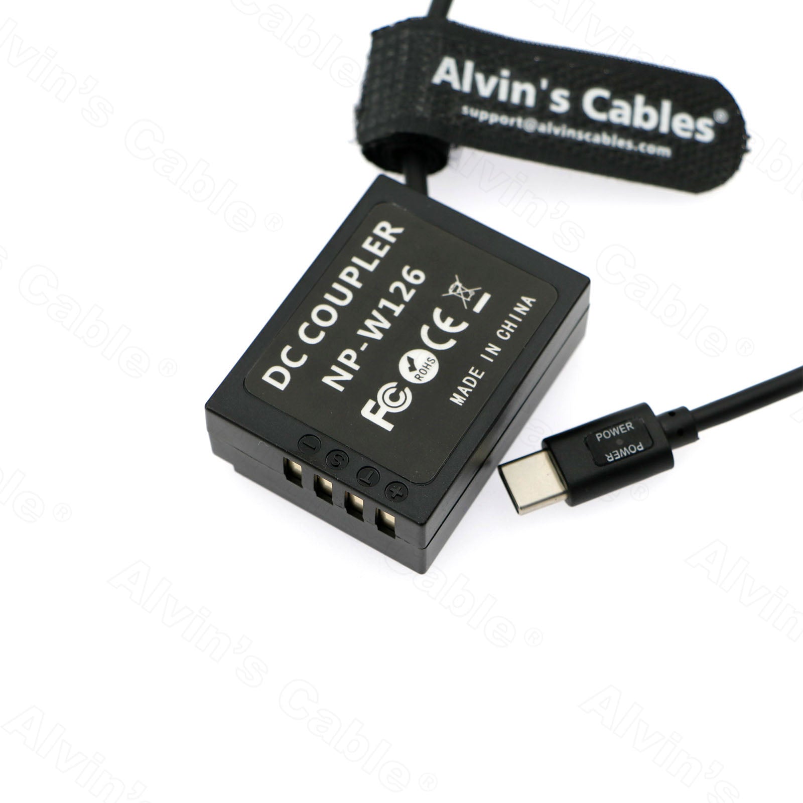 Alvin's Cables PD Type-C to Decoding NP-W126 Dummy Battery Coiled Power Cable for Fujifilm Fuji XT1 X-T10 XT2 X-T20 XT3 XT30 X-Pro2 X-Pro3 X-S10 X-E1 X-E2 X-E3 X-M1 X-A1 X-A2 HS50EXR HS35EXR Cameras