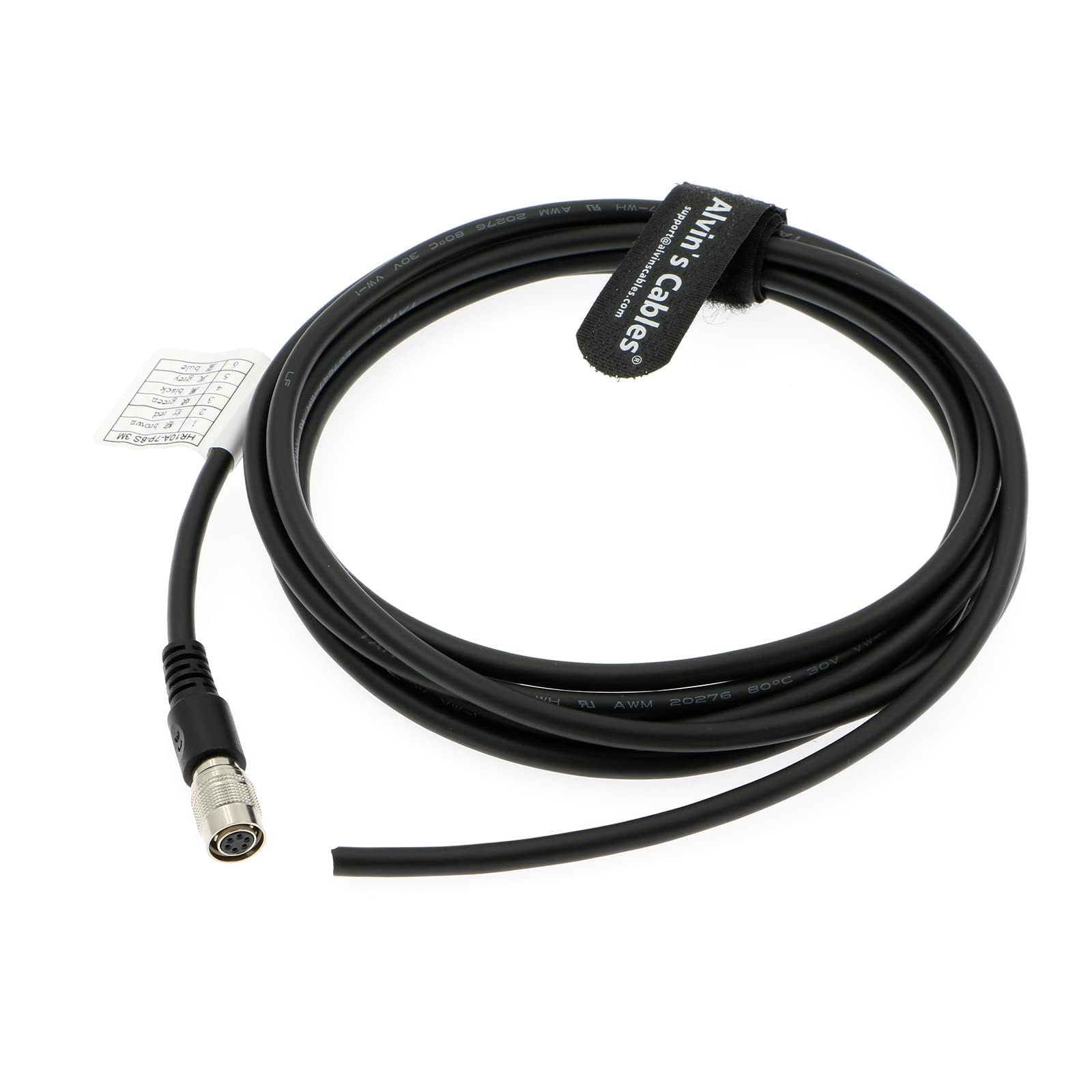 Alvin’s Cable Hirose 6 Pin Female HR10A-7P-6S to Flying Lead Power I/O Cable for Basler GIGE AVT for Sony CCD Camera