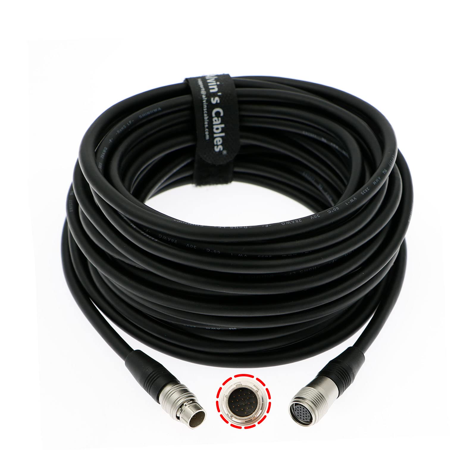Alvin’s Cables Hirose 20 Pin Male to Female Extension Cable for Canon CN-E18-80mm Lens to FPD-400D| ZSG-C10| ZSD-300D Controller 10M/32.8ft