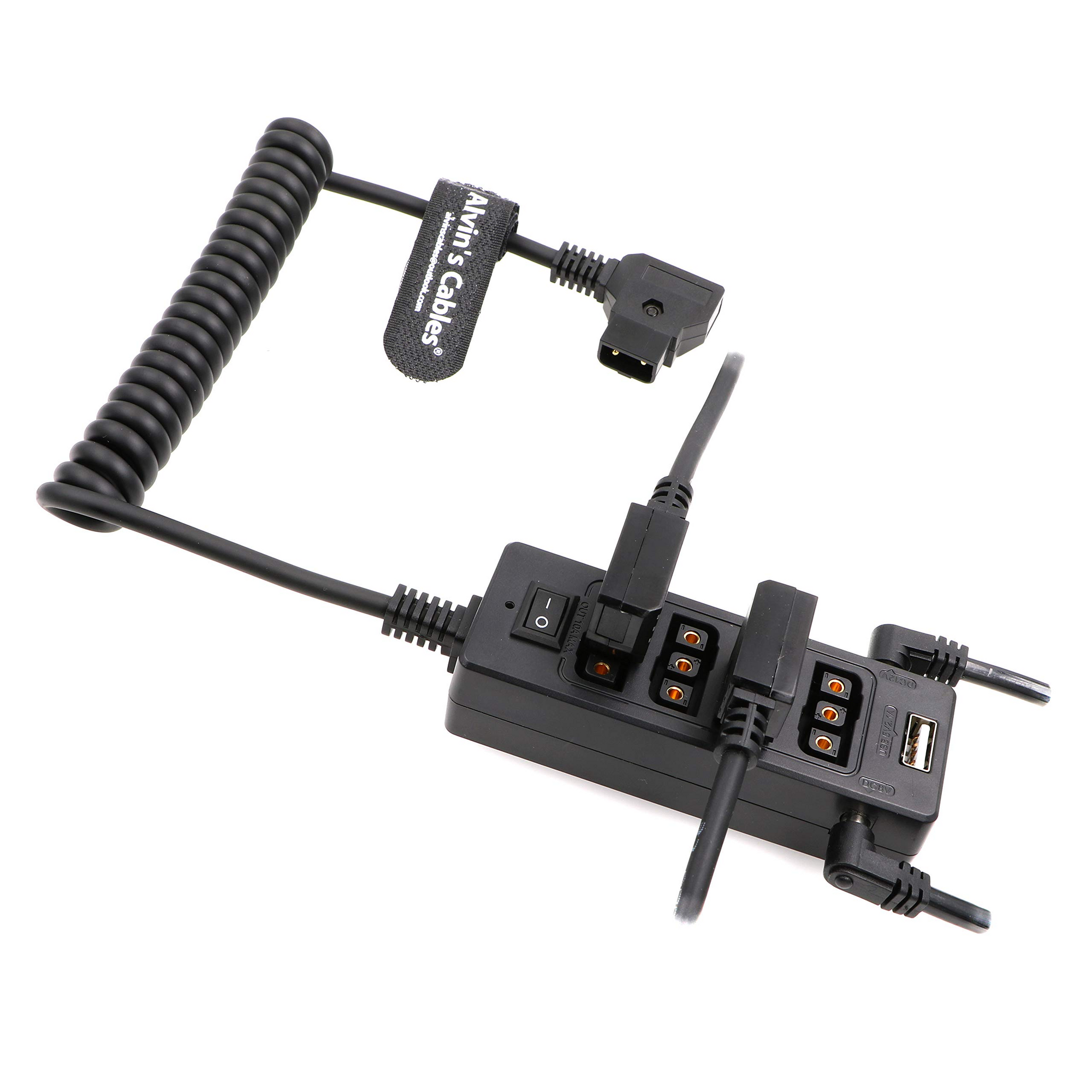 Alvin&#39;s Cables D Tap Male to 4 Port Dtap Female Splitter Power Cable for ARRI RED Cameras TILTA Steadicam IDX Battery