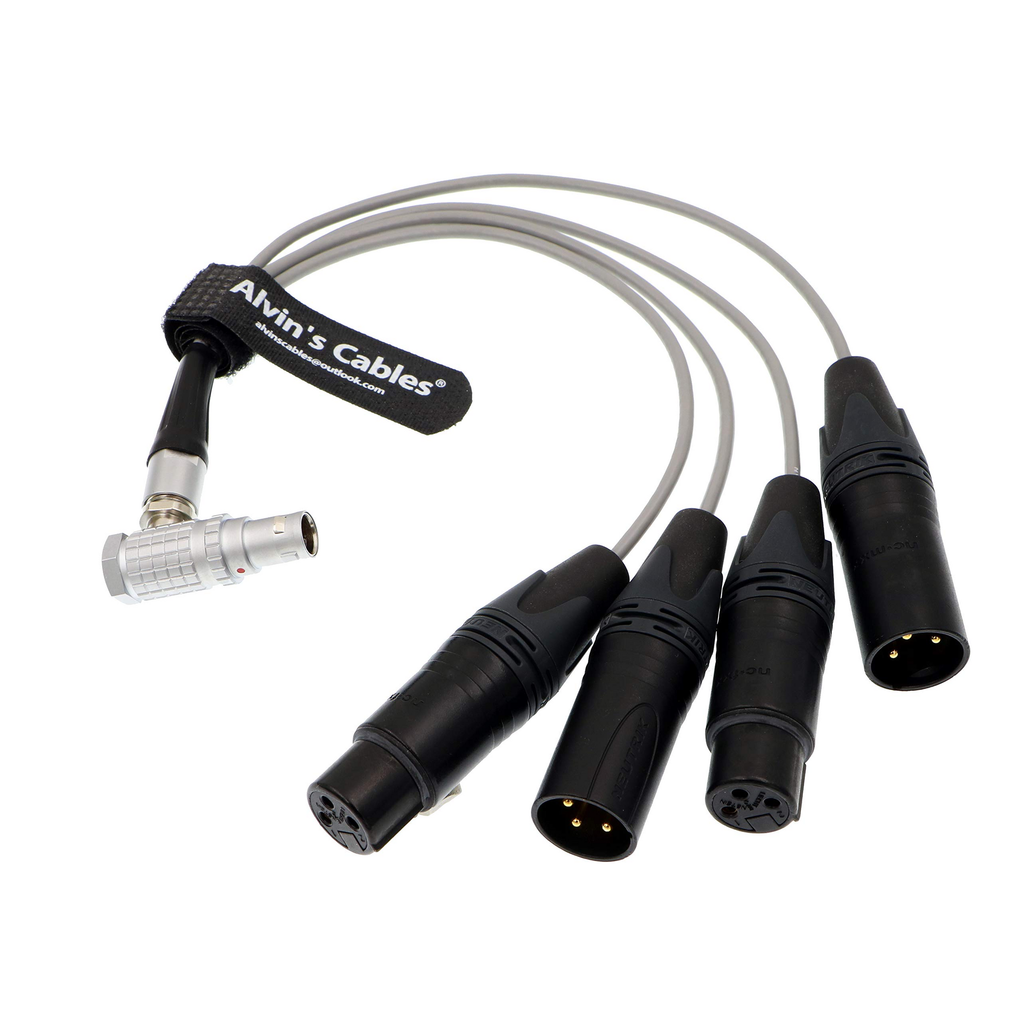 Alvin&#39;s Cables Breakout Audio Input Output Cable for Atomos Shogun Monitor Recorder 10 Pin Male to 4 XLR 3 Pin