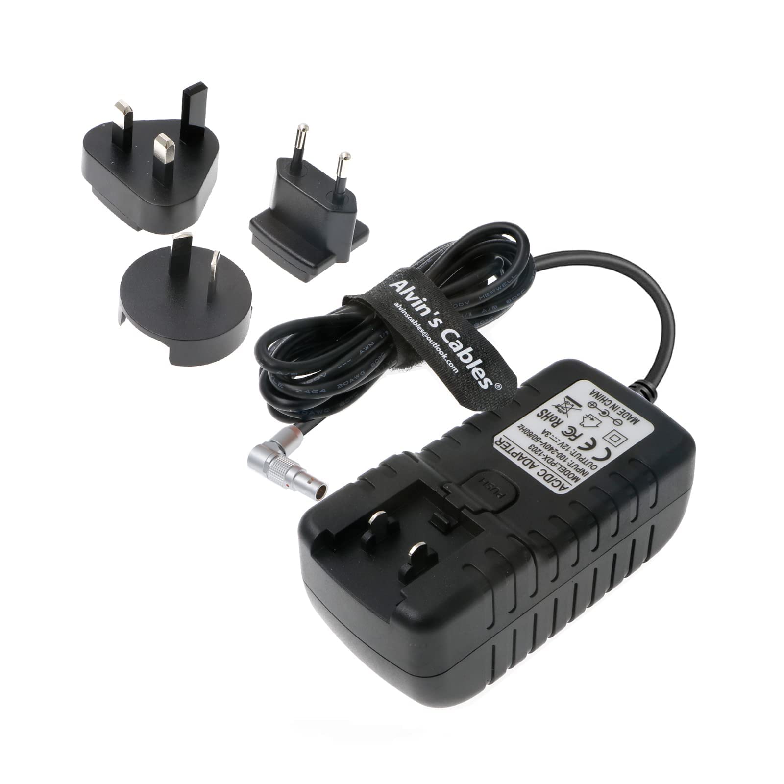 Alvin&#39;s Cables Universal AC with UK EU AU US Plugs Adapter Converter Power Cable for Z CAM E2 Flagship Teradek Cube Hollyland Cosmo 600