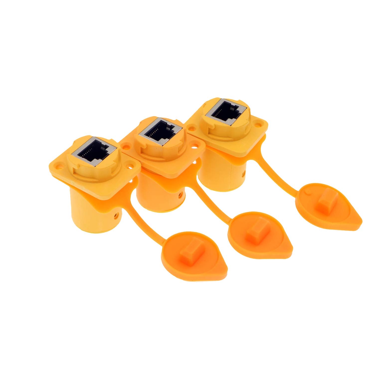Alvin&#39;s Cables 3 Pcs RJ45 Waterproof Coupler Socket Connector IP65 Ethernet Panel Mount RJ45 Connector