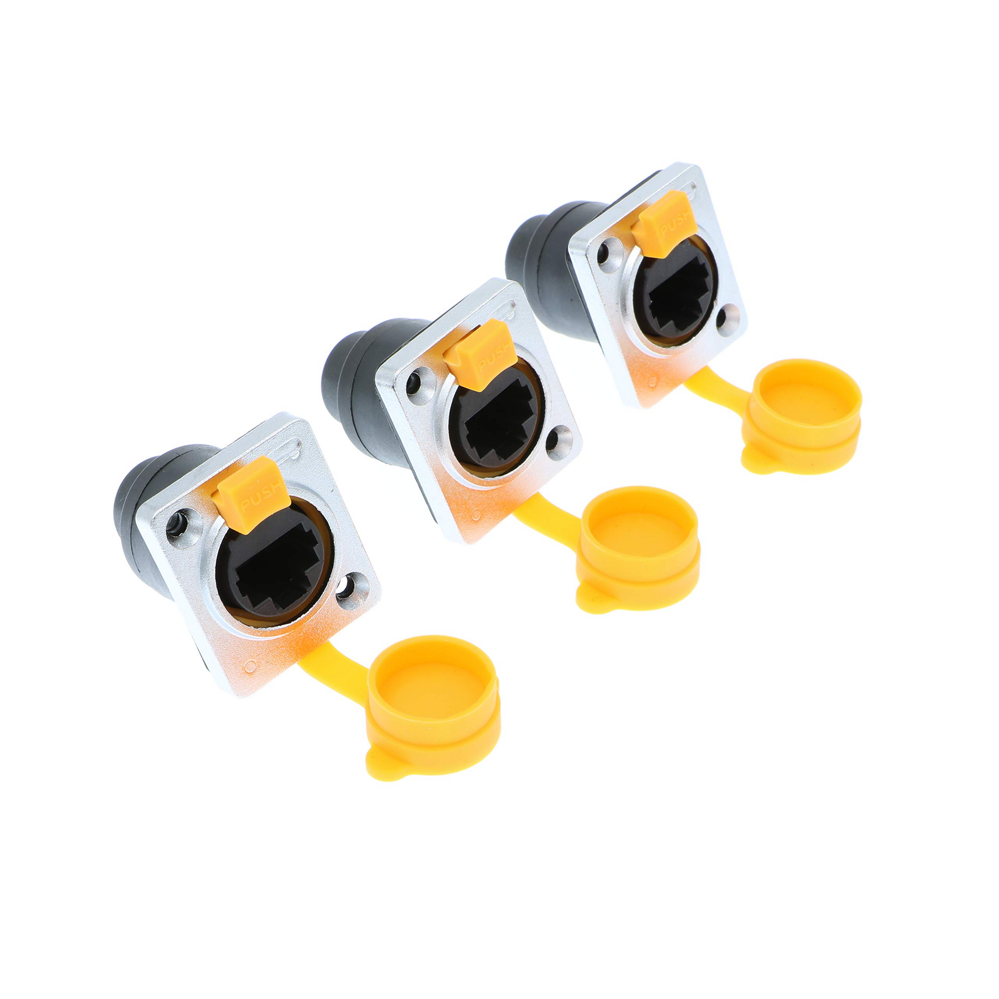 Alvin&#39;s Cables 3 Pcs RJ45 Waterproof Coupler Socket Connector IP65 Ethernet Panel Mount RJ45 Connector