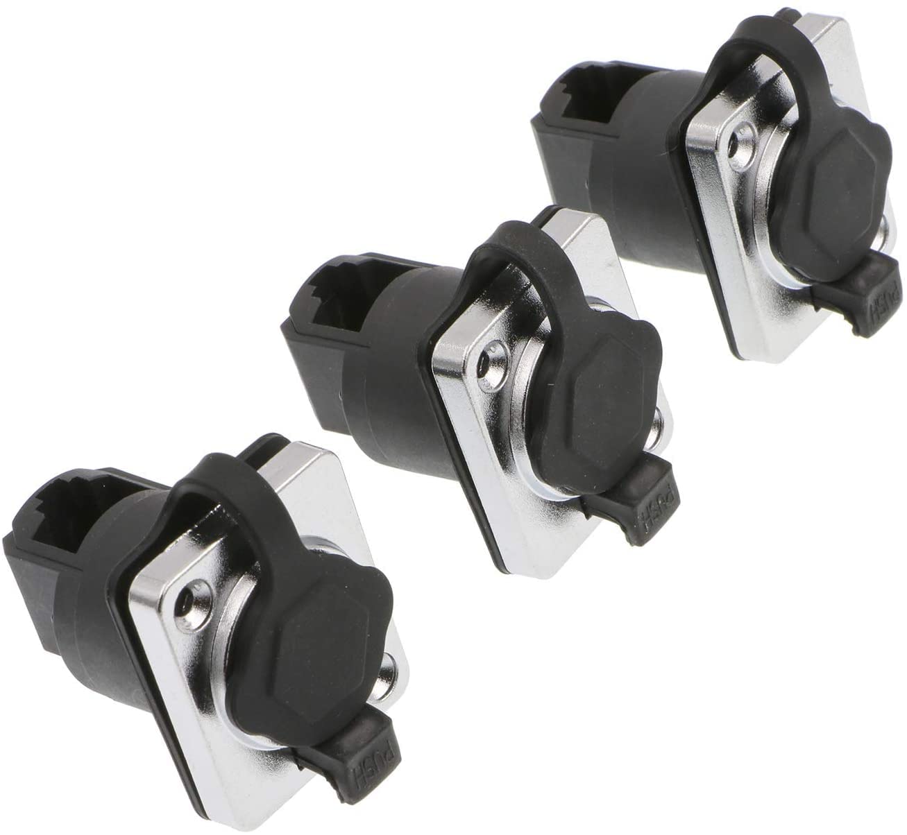 Alvin&#39;s Cables 3 Pcs RJ45 Waterproof Coupler Socket Connector IP65 Ethernet Panel Mount RJ45 Connector