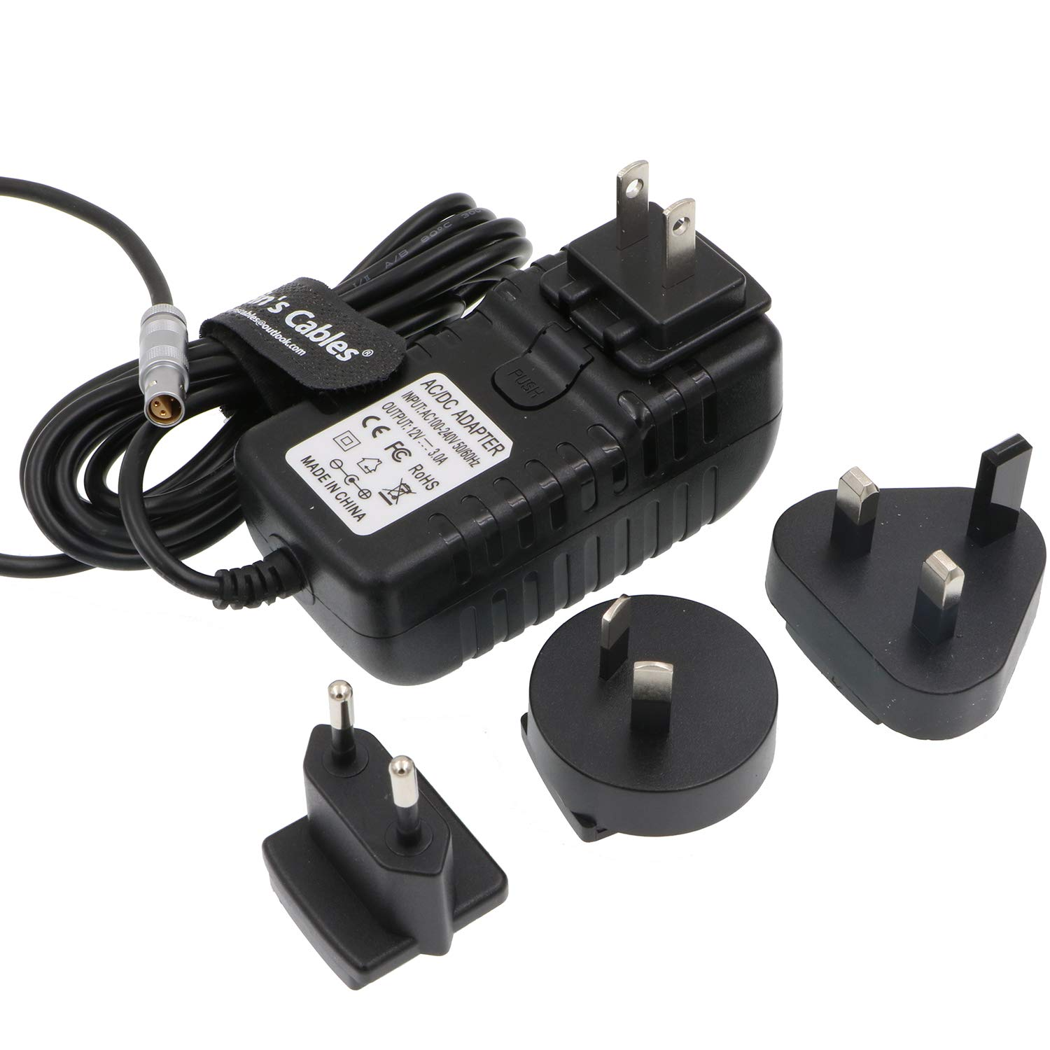 Alvin&#39;s Cables Universal AC with UK EU AU US Plugs Adapter Converter Power Cable for Z CAM E2 Flagship Teradek Cube Hollyland Cosmo 600