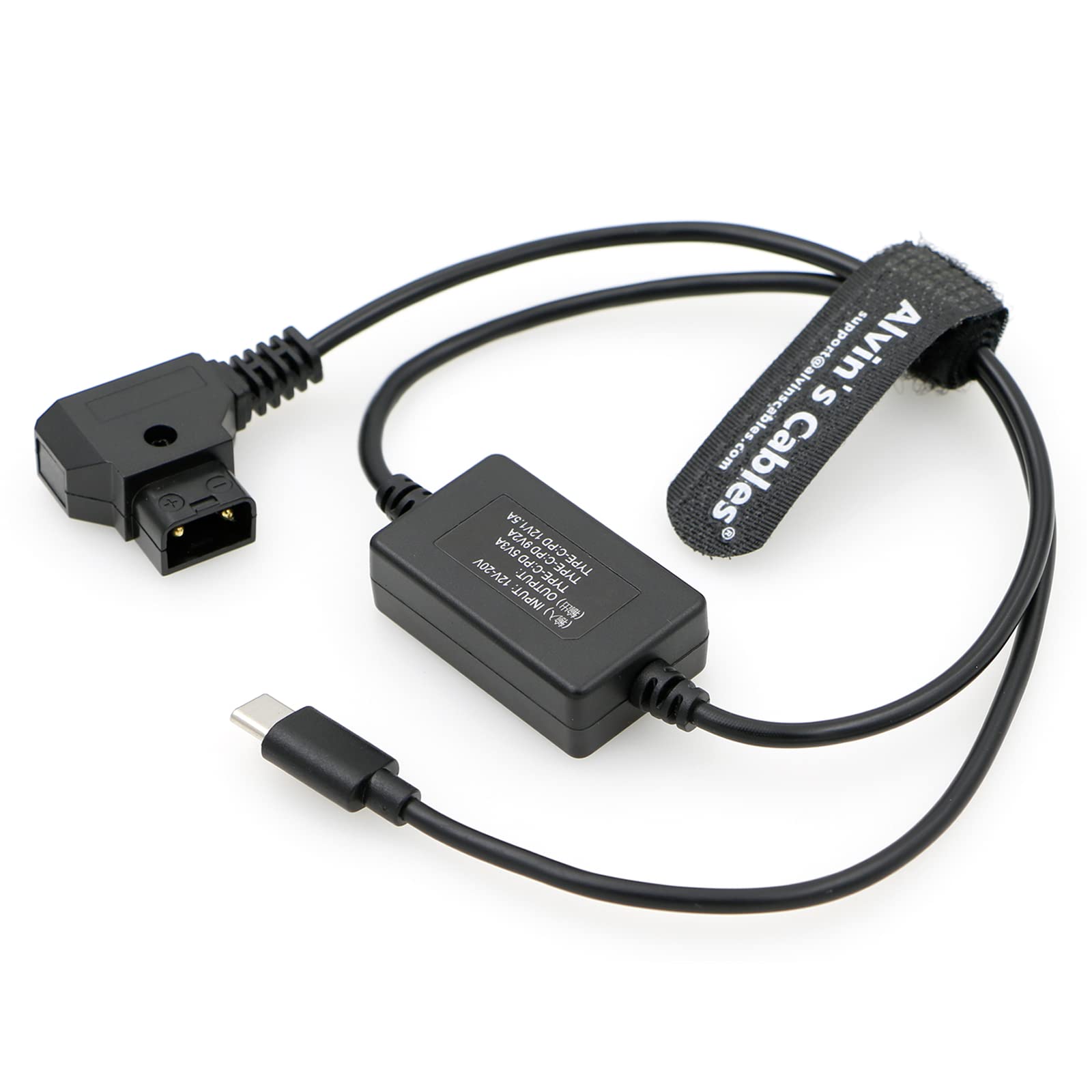 Alvin’s Cables USB-C Type-C PD to D-tap Power Cable 5V 3A| 9V 2A| 12V 1.5A Fast Charge Cable for Camera 60CM| 23.6Inches