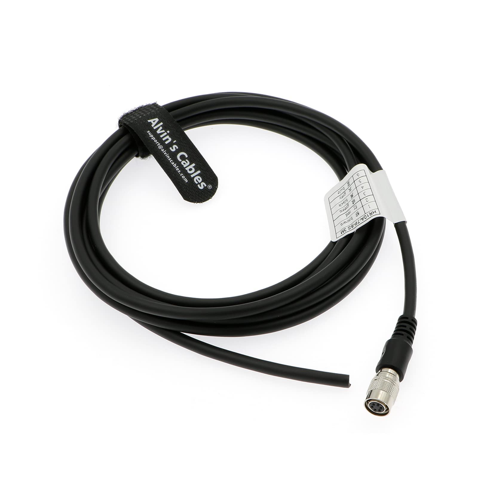 Alvin’s Cable Hirose 6 Pin Female HR10A-7P-6S to Flying Lead Power I/O Cable for Basler GIGE AVT for Sony CCD Camera