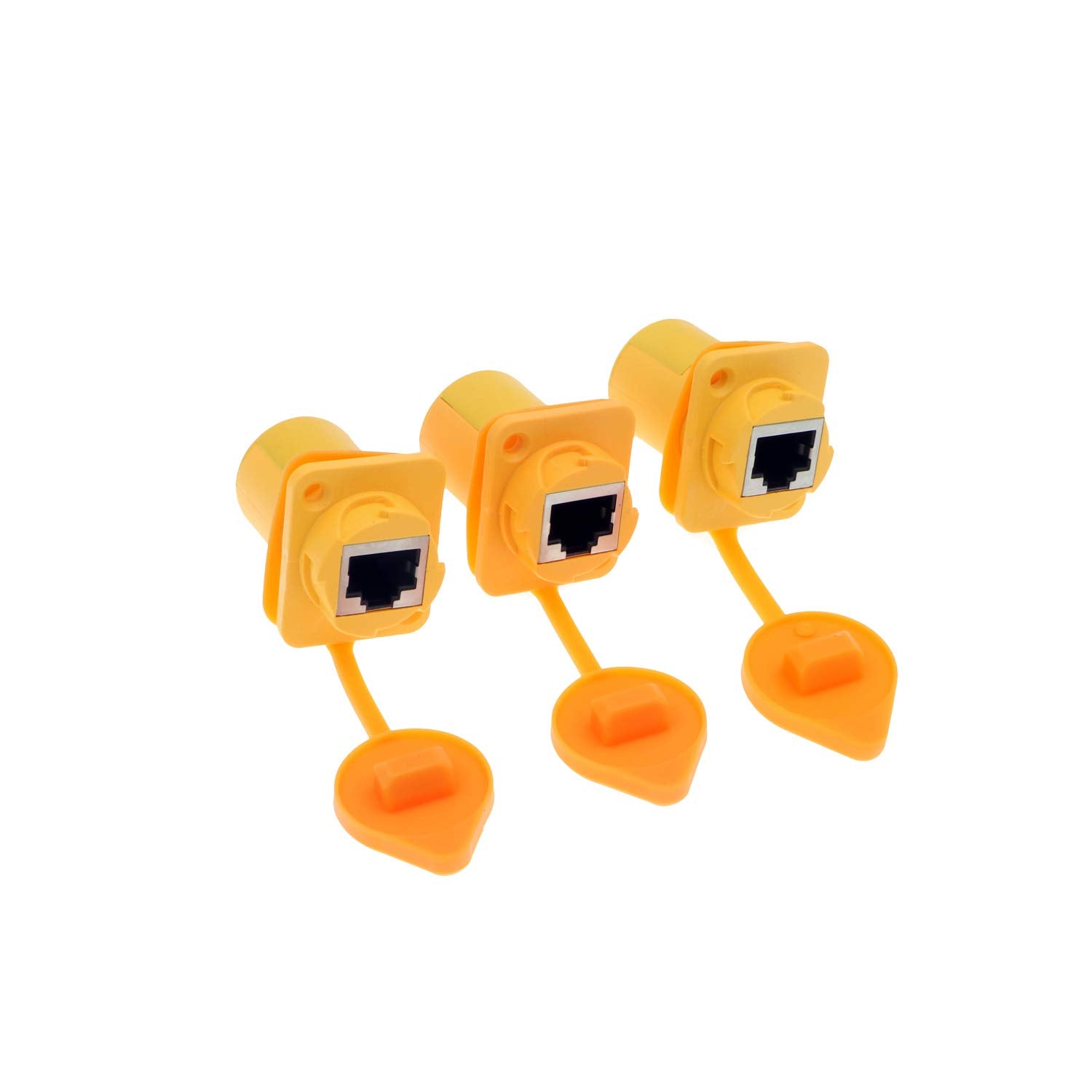 Alvin&#39;s Cables 3 Pcs RJ45 Waterproof Coupler Socket Connector IP65 Ethernet Panel Mount RJ45 Connector