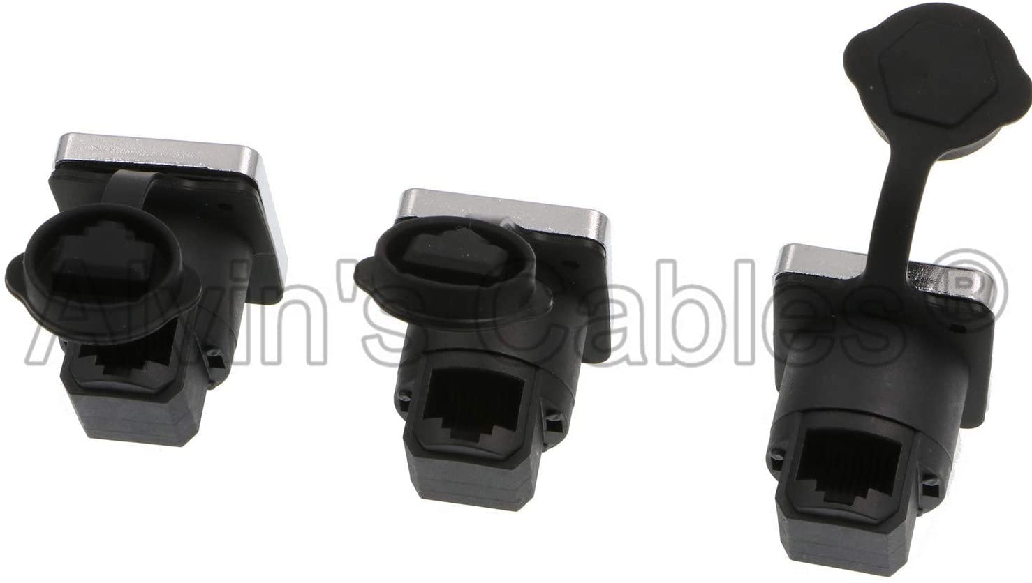 Alvin&#39;s Cables 3 Pcs RJ45 Waterproof Coupler Socket Connector IP65 Ethernet Panel Mount RJ45 Connector
