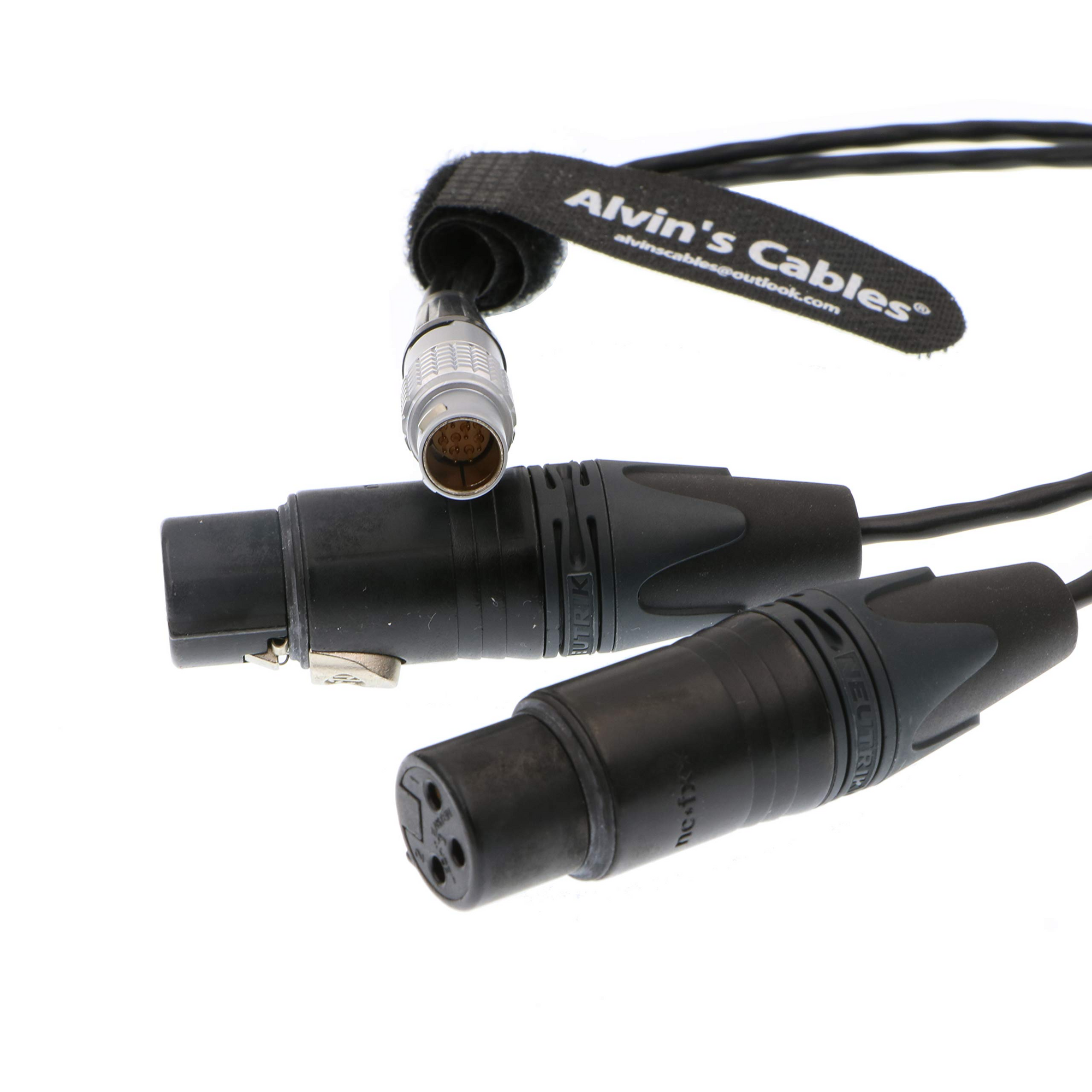 Alvin&#39;s Cables Breakout Audio Input Output Cable for Atomos Shogun Monitor Recorder 10 Pin Male to 4 XLR 3 Pin