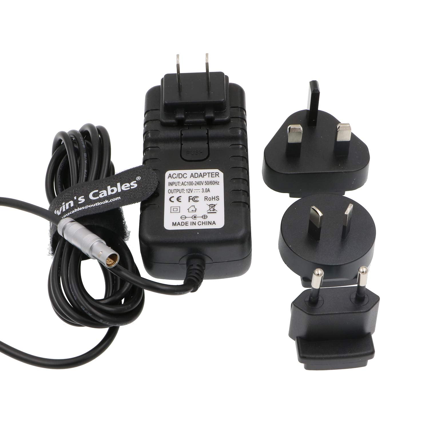 Alvin&#39;s Cables Universal AC with UK EU AU US Plugs Adapter Converter Power Cable for Z CAM E2 Flagship Teradek Cube Hollyland Cosmo 600
